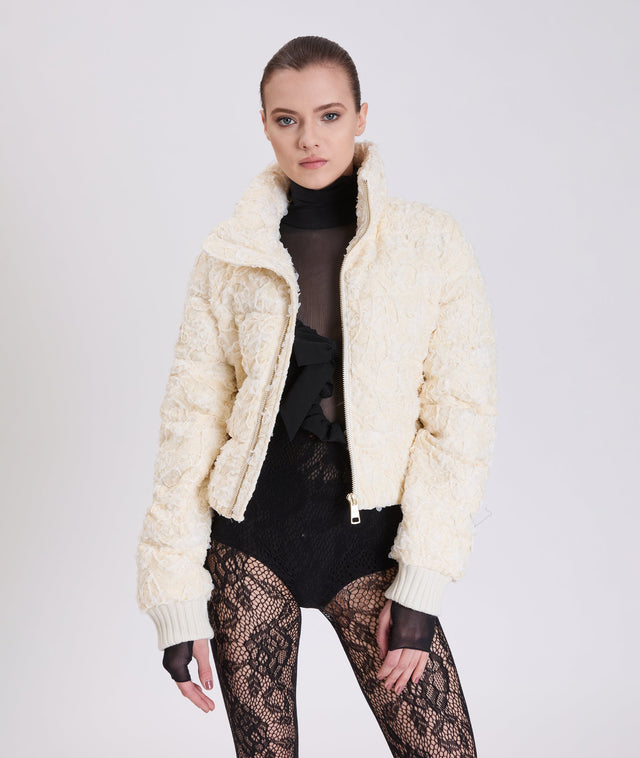 Nicole Benisti JUIN EN DENTELLE FLORALE VESTE BOMBER EN DENTELLE FLORALE