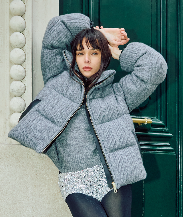 nicole benisti KENSINGTON TRICOT CACHMIRE VESTE PUFFER EN TRICOT CACHMIRE