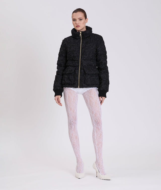 Nicole Benisti LORALAI EN DENTELLE FLORALE VESTE BOMBER EN DENTELLE FLORALE
