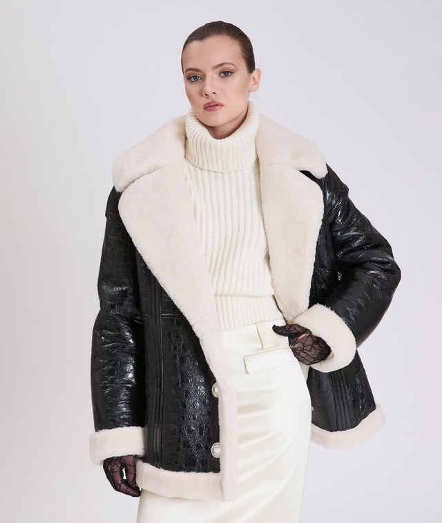 Nicole Benisti OISEAU VESTE EN MOUTON