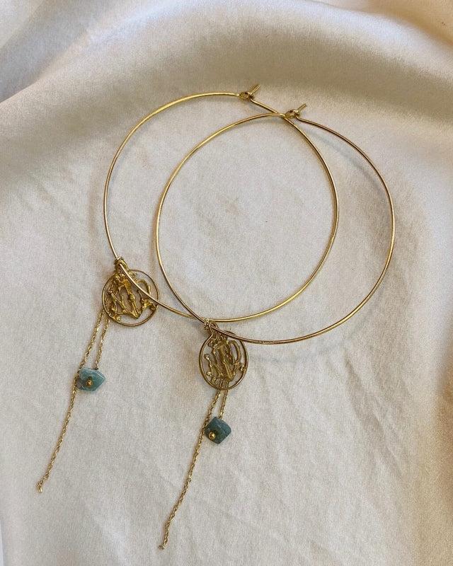 nina des criquets Boucles d'oreilles "AVENTURINE"