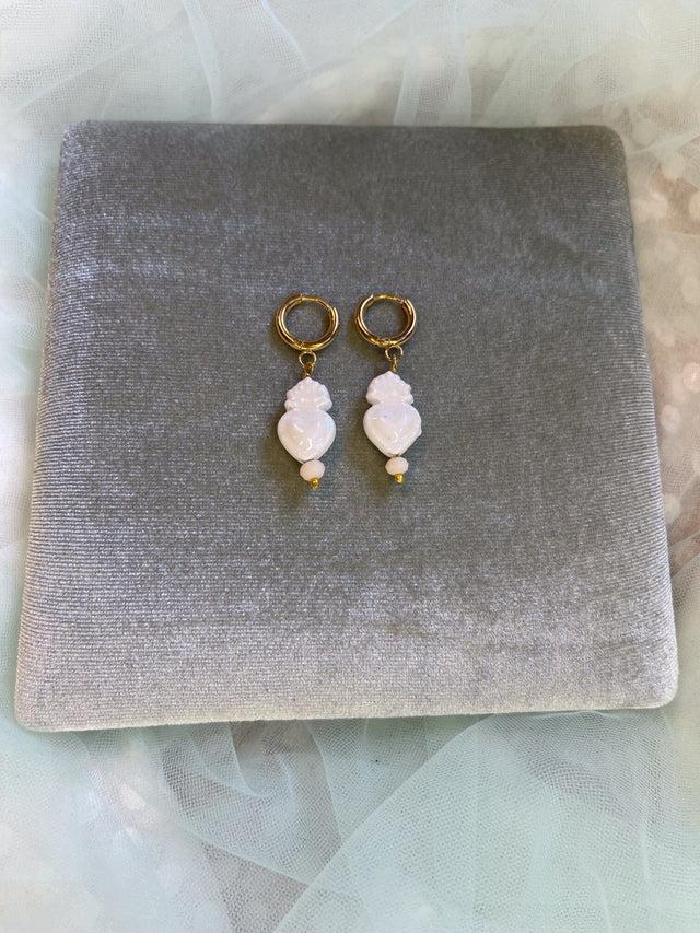 Nina Des Criquets Boucles D'oreilles "LALY" Blanches