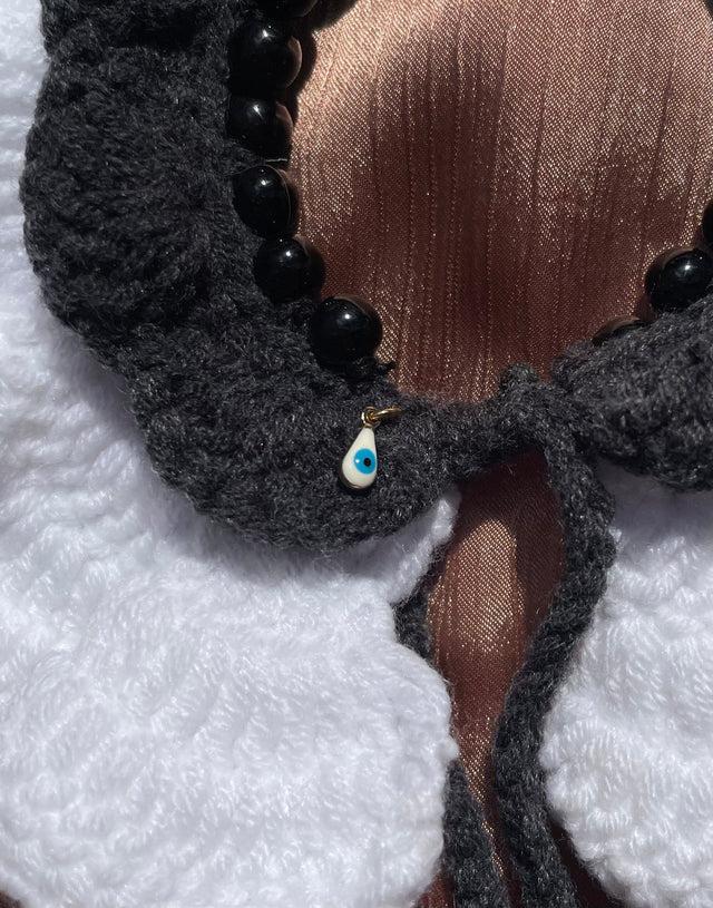Nina Des Criquets Collier "YVONNE" Onyx Noire