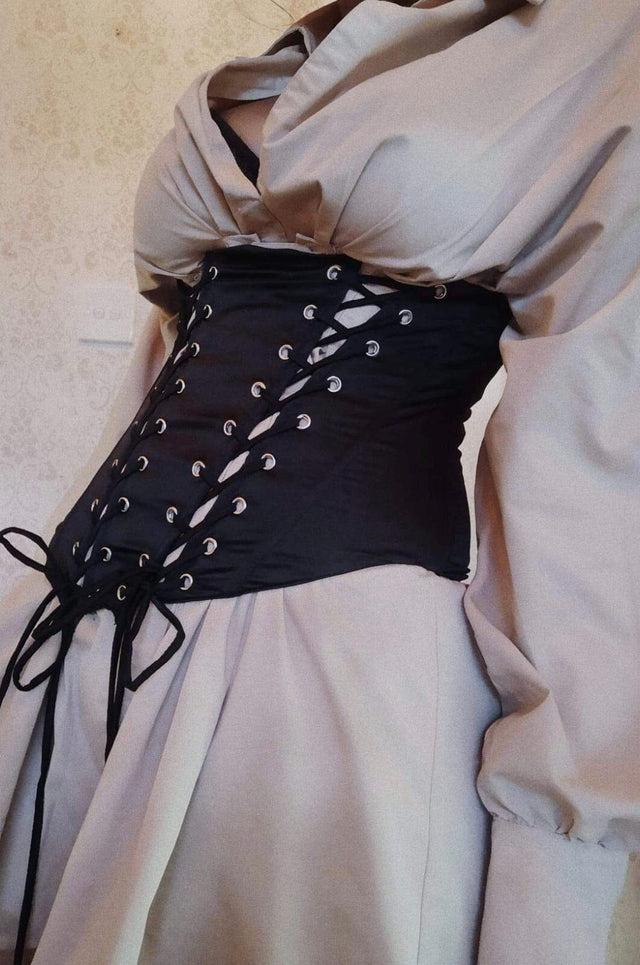 nina des criquets Corset "LÉOPOLDINE" Noir