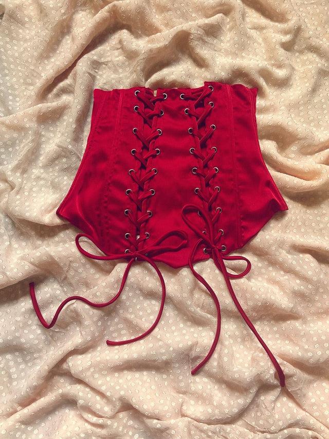 nina des criquets Corset "LÉOPOLDINE" Rouge