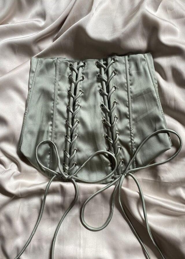 nina des criquets Corset "LEOPOLDINE" sauge