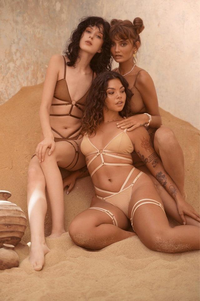 nina des criquets Ensemble "AMINA" Nude et Chocolat