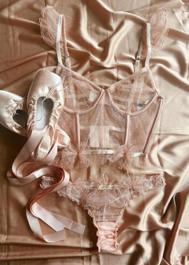 nina des criquets Ensemble "BORIS" rose ballerines