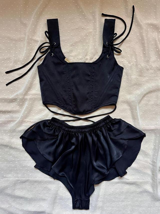 nina des criquets Ensemble "LADY VIOLETTE" Noir