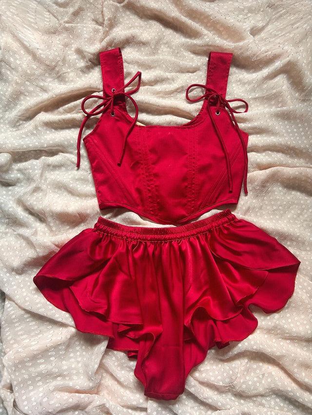 Nina Des Criquets Ensemble "LADY VIOLETTE" Rouge
