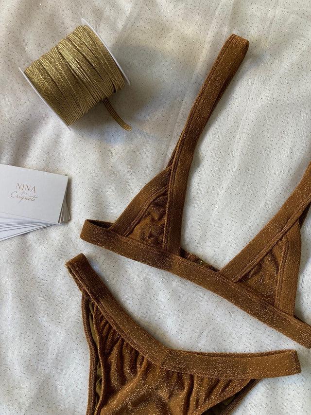nina des criquets Ensemble "SIXTINE" marron gold