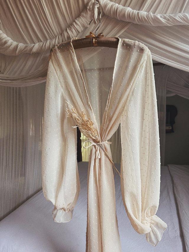 nina des criquets Kimono "ANDRÉE" Plumetis Blanc