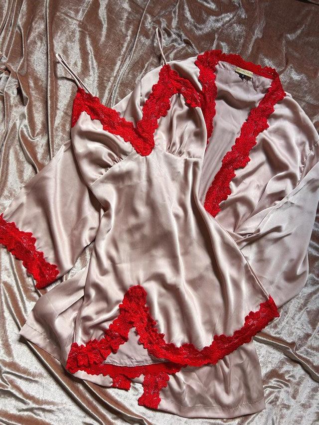 nina des criquets Nuisette "MADELEINE" rouge