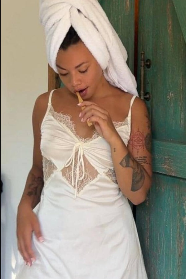 nina des criquets Nuisette "ZAIRA" Blanche