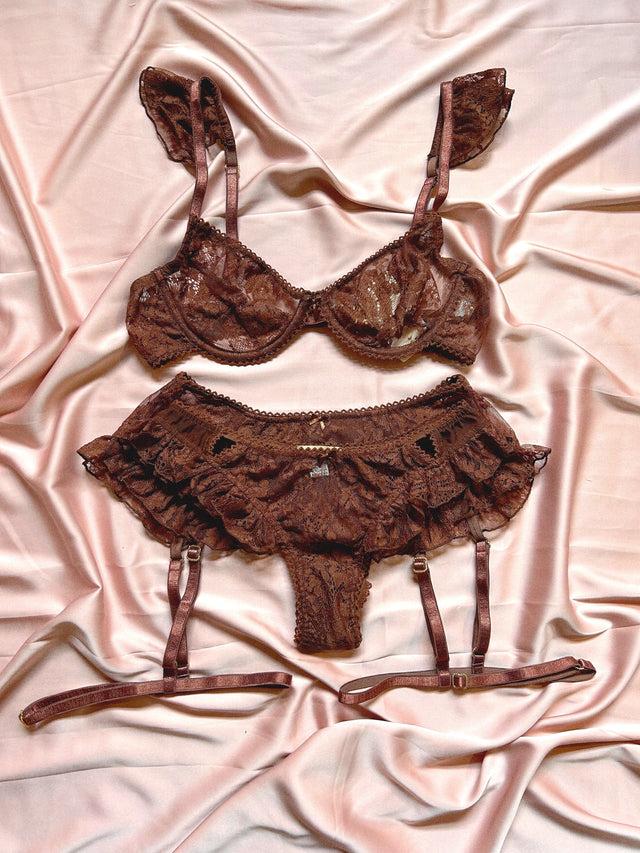 Nina Des Criquets Porte-Jarretelles "FANNY" Chocolat
