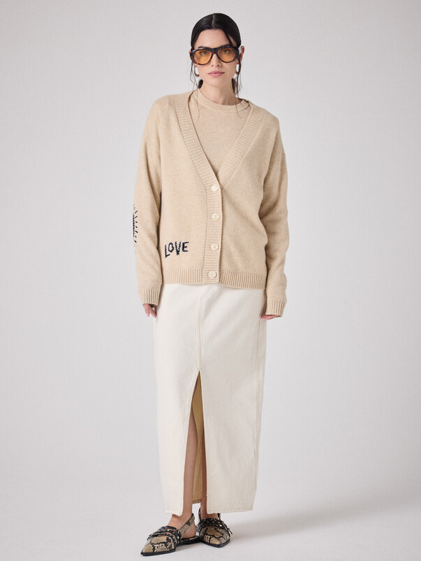 Notshy Cardigan Cachemire Rose Cardigan Cachemire 2 Fils Jauge 12