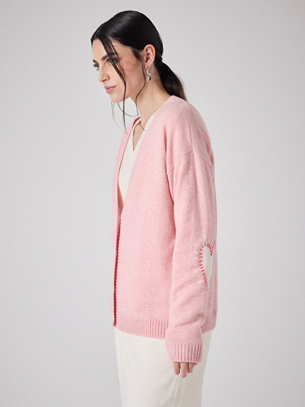 Notshy Cardigan Cachemire Rose Cardigan Cachemire 2 Fils Jauge 12