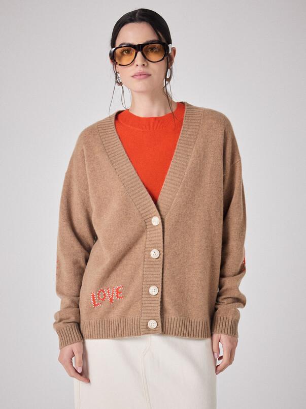 Notshy Cardigan Cachemire Rose Cardigan Cachemire 2 Fils Jauge 12