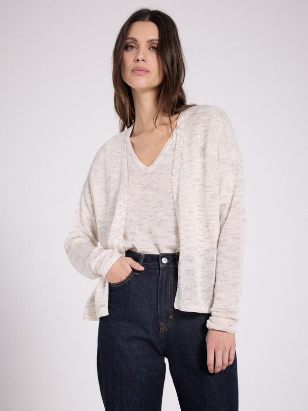 notshy Cardigan Willow Cardigan coton lin polyamide et sequins