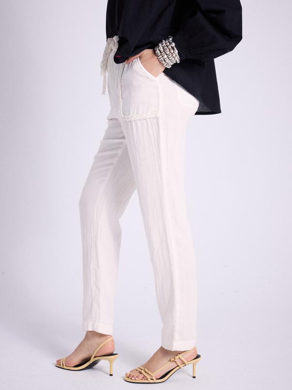 Notshy Pantalon Coton Monaco Pantalon Double Gaze Coton