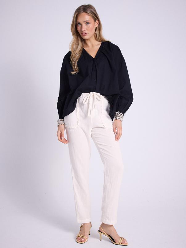 notshy Pantalon coton Monaco Pantalon double gaze coton