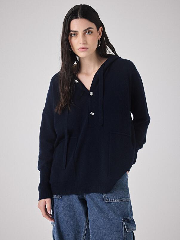Notshy Pull à Capuche Cachemire Ariana Pull Cachemire 2 Fils Jauge 12