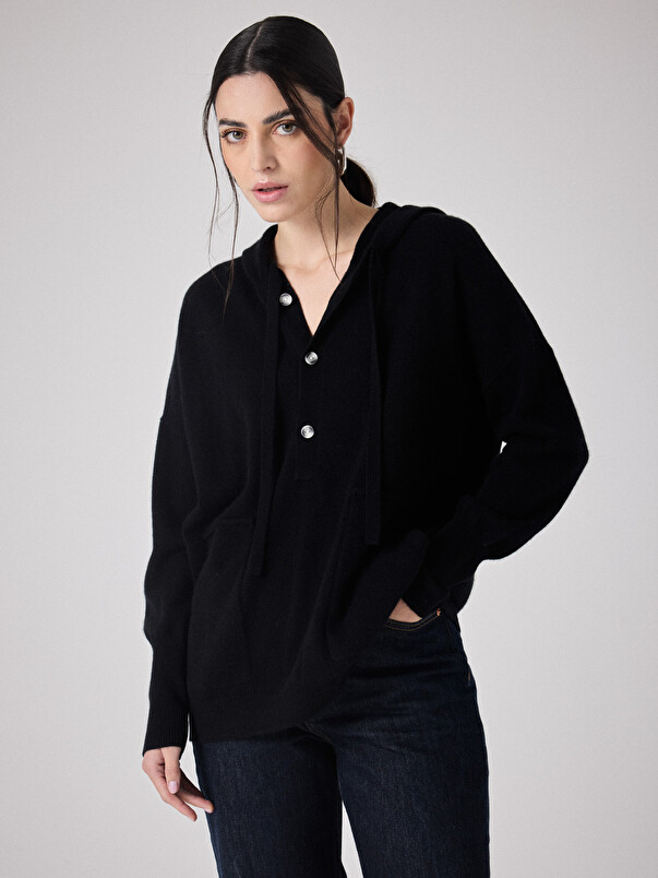 notshy Pull à capuche cachemire Ariana Pull cachemire 2 fils jauge 12