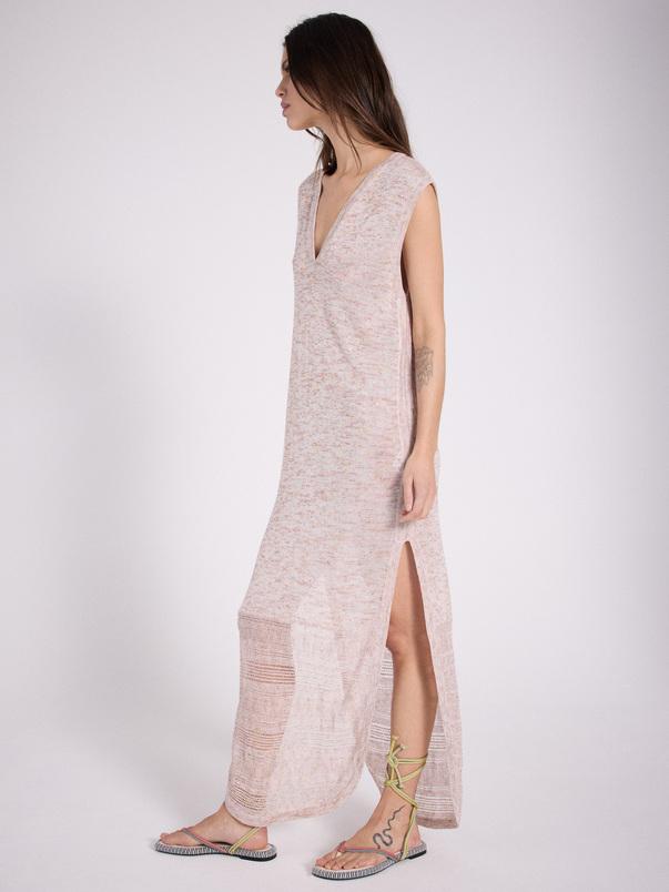Notshy Robe Longue Lesia Robe Coton Lin Polyamide Et Sequins