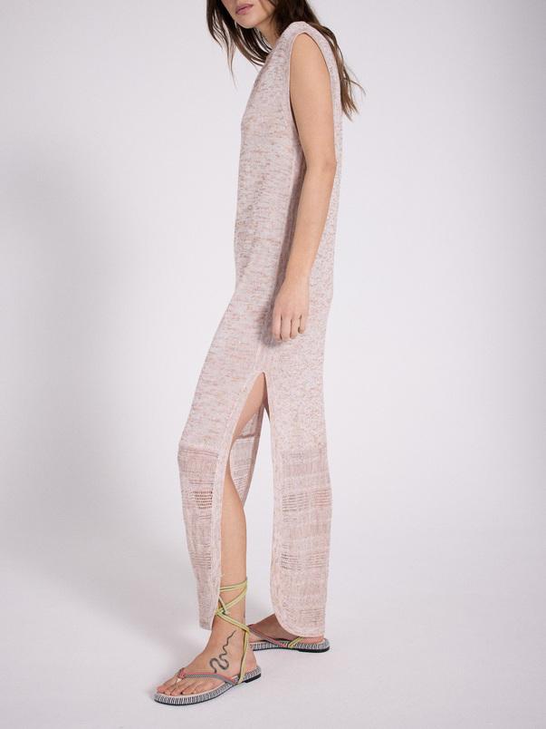 Notshy Robe Longue Lesia Robe Coton Lin Polyamide Et Sequins