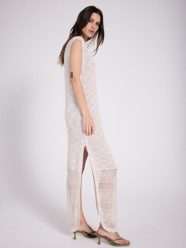 Notshy Robe Longue Lesia Robe Coton Lin Polyamide Et Sequins