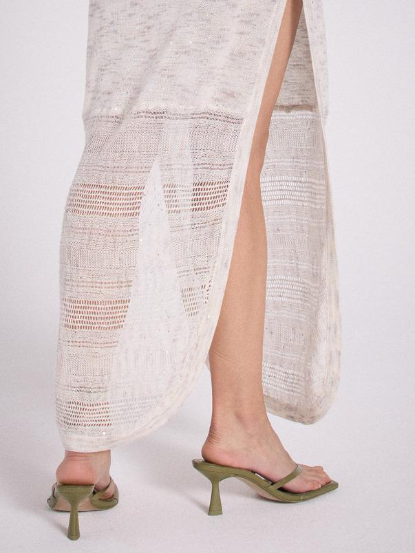 Notshy Robe Longue Lesia Robe Coton Lin Polyamide Et Sequins