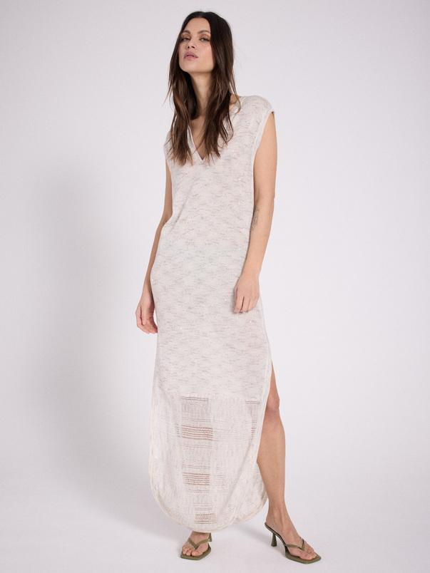 notshy Robe longue Lesia Robe coton lin polyamide et sequins