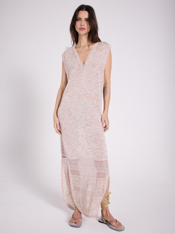 notshy Robe longue Lesia Robe coton lin polyamide et sequins