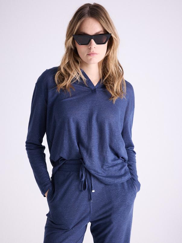 Notshy Sweatshirt à Capuche Lin Sita Sweatshirt Jersey De Lin