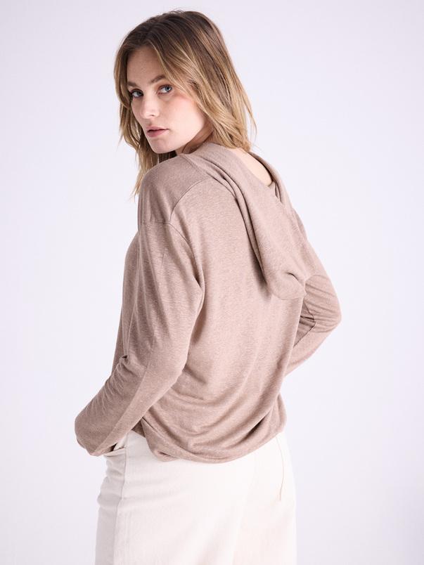 Notshy Sweatshirt à Capuche Lin Sita Sweatshirt Jersey De Lin