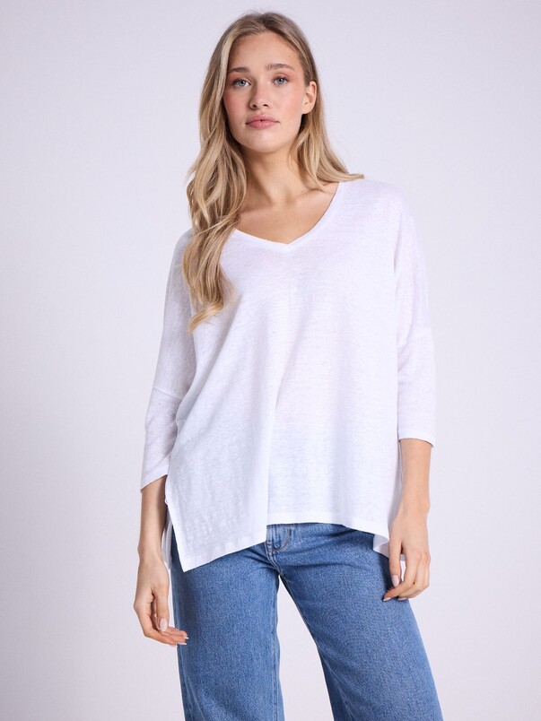 notshy T-shirt poncho lin Emilie T-shirt jersey de lin