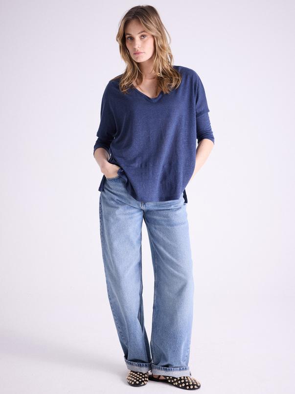 notshy T-shirt poncho lin Emilie T-shirt jersey de lin