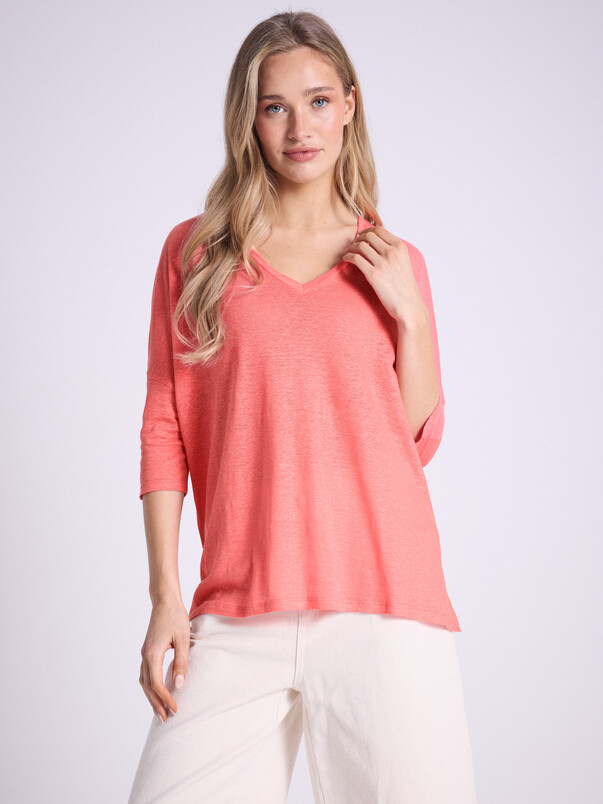 notshy T-shirt poncho lin Emilie T-shirt jersey de lin