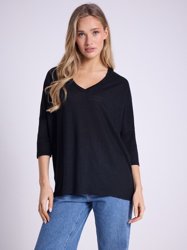 notshy T-shirt poncho lin Emilie T-shirt jersey de lin