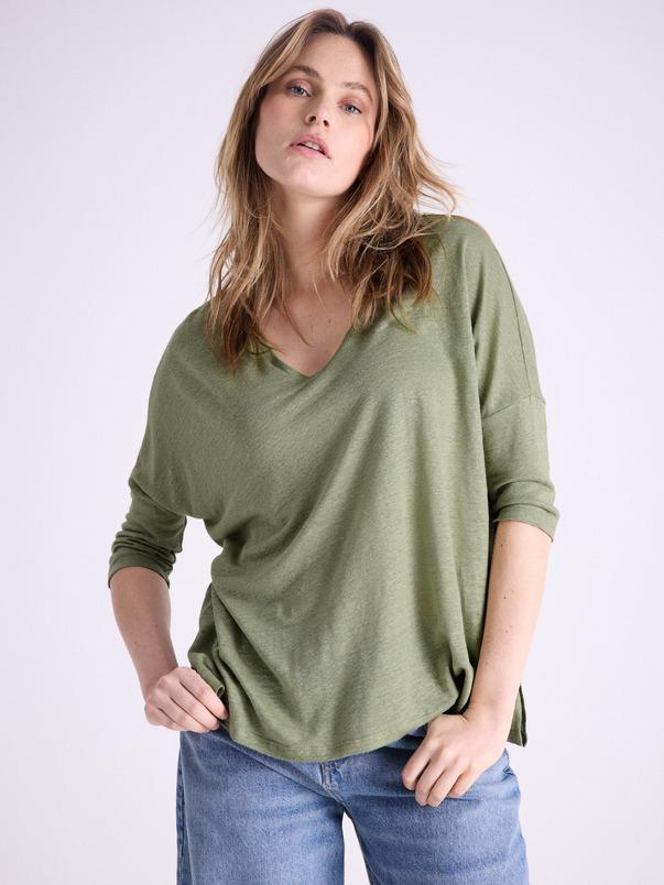notshy T-shirt poncho lin Emilie T-shirt jersey de lin