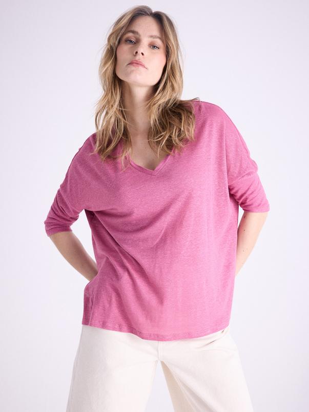 notshy T-shirt poncho lin Emilie T-shirt jersey de lin