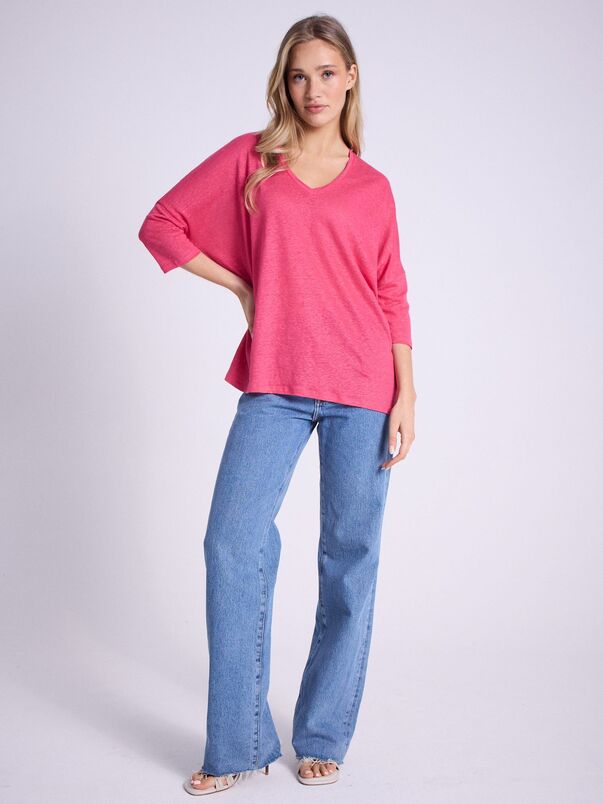 notshy T-shirt poncho lin Emilie T-shirt jersey de lin