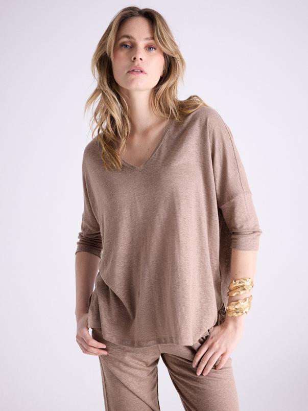 notshy T-shirt poncho lin Emilie T-shirt jersey de lin