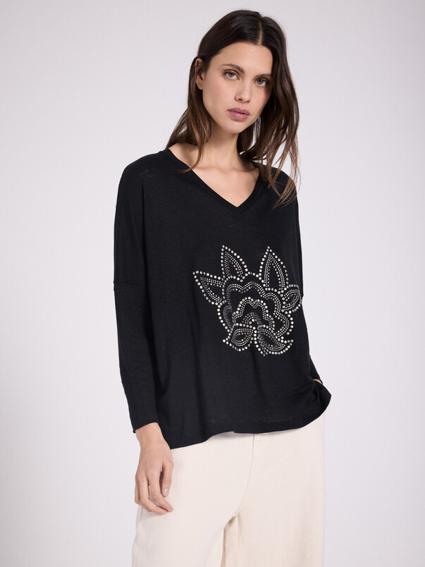 notshy T-shirt poncho lin Nancey T-shirt poncho jersey de lin