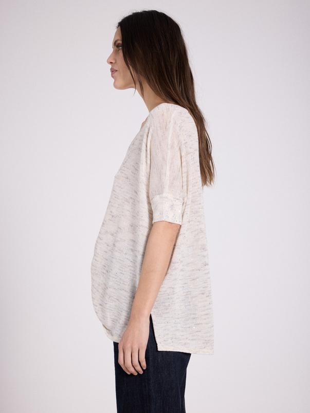 Notshy T-shirt Poncho Margot T-shirt Coton Lin Polyamide Et Sequins