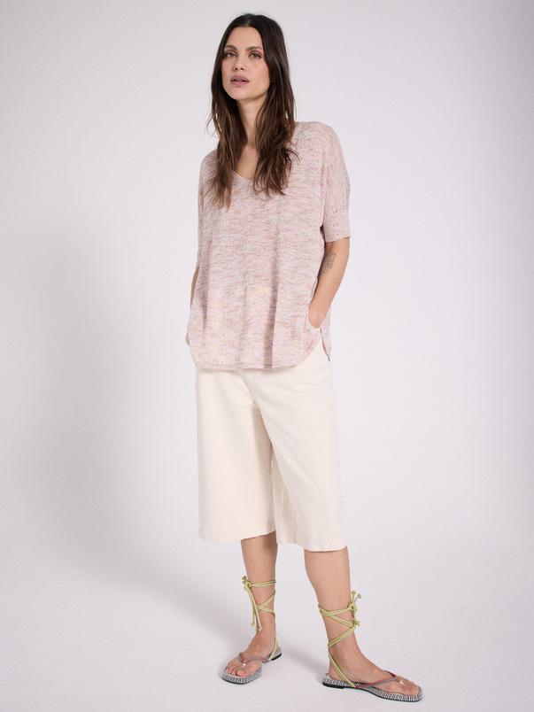 Notshy T-shirt Poncho Margot T-shirt Coton Lin Polyamide Et Sequins
