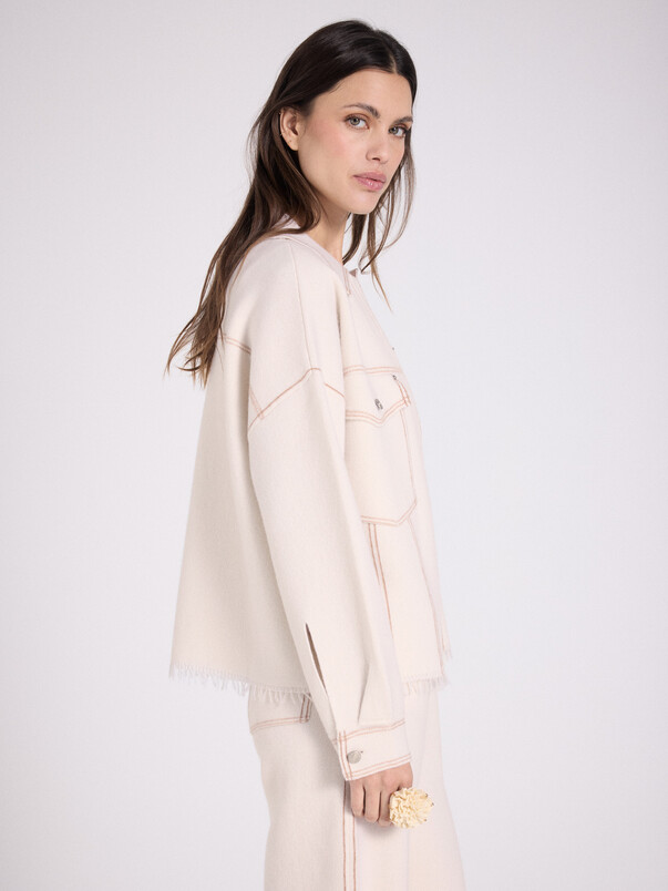 Notshy Veste Boxy Cachemire Levo Veste Cachemire 2 Fils Jauge 12