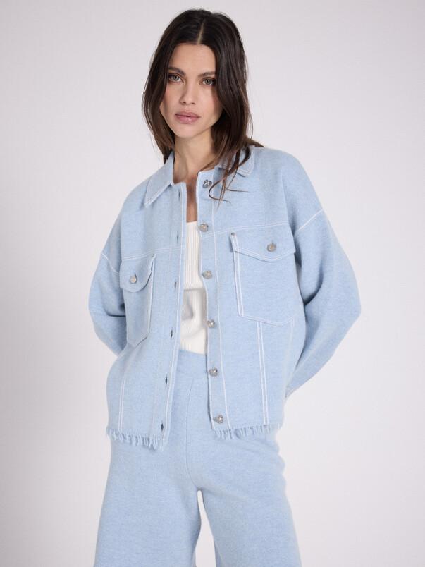 notshy Veste boxy cachemire Levo Veste cachemire 2 fils jauge 12