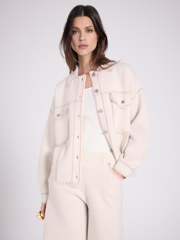 notshy Veste boxy cachemire Levo Veste cachemire 2 fils jauge 12