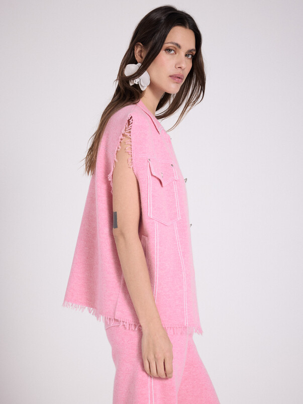 Notshy Veste Sans Manches Cachemire Elesa Veste Cachemire 2 Fils Jauge 12